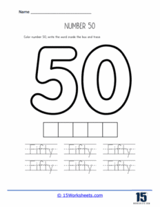 Number 50 Worksheets - 15 Worksheets.com