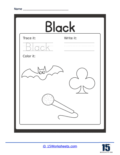Yes, Color It Black Worksheet