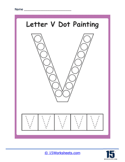 V Dot Painting Worksheet