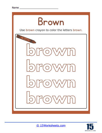 Brown Crayon Worksheet