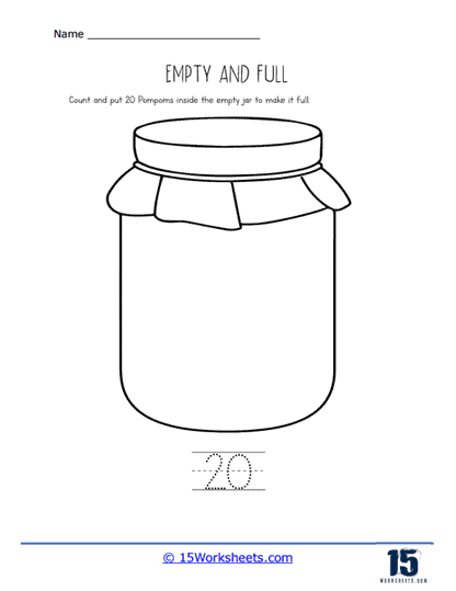 Jar of Pom Poms Worksheet
