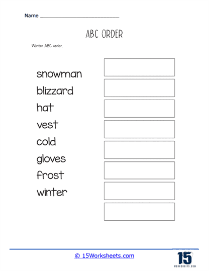 Winter ABC Worksheet