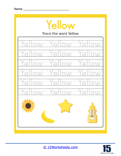 Trace Yellow Worksheet
