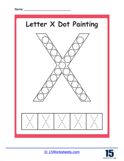 X Dot Painting Worksheet