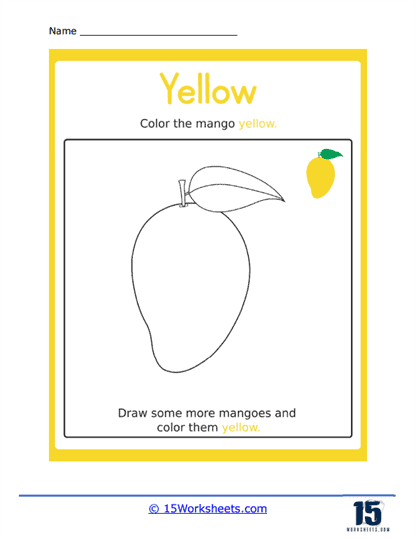 Coloring a Mango Worksheet