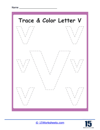 Trace and Color Vs Worksheet