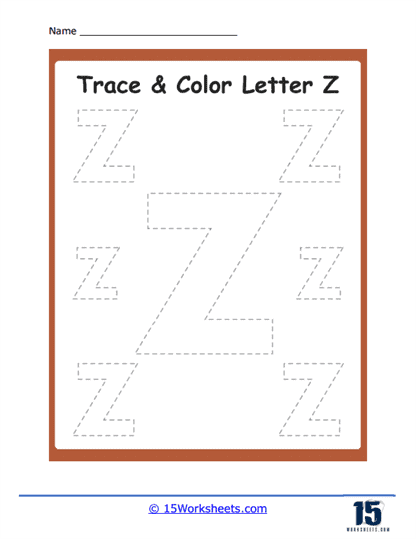 Trace and Color Zs Worksheet