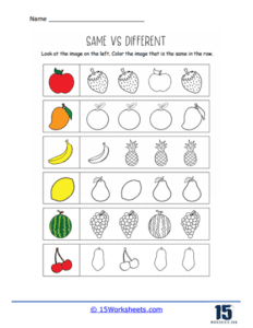 Same vs. Different Worksheets - 15 Worksheets.com