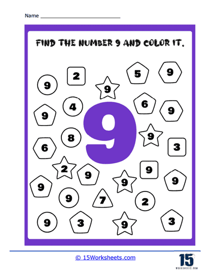 purple number 9
