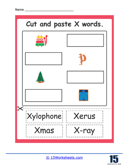 Cut and Paste Xs Worksheet