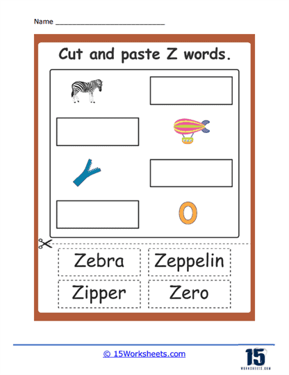 Cut and Paste Z Worksheet