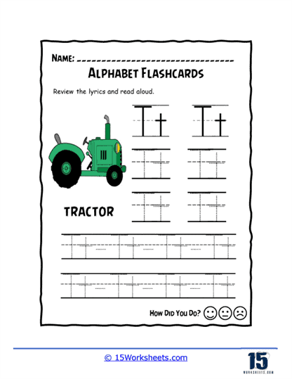Letter T Flashcard