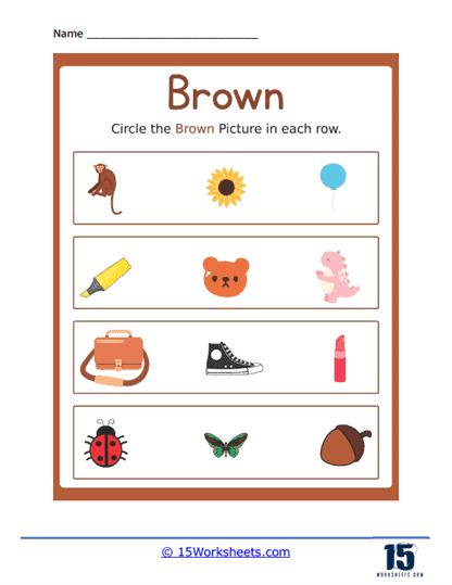 Brown in Row Worksheet