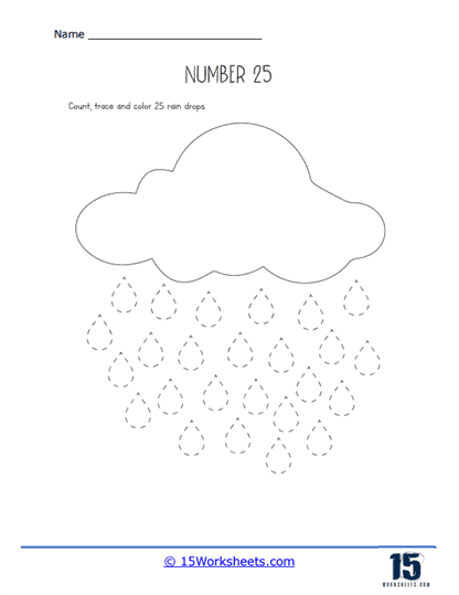 25 Raindrops Worksheet