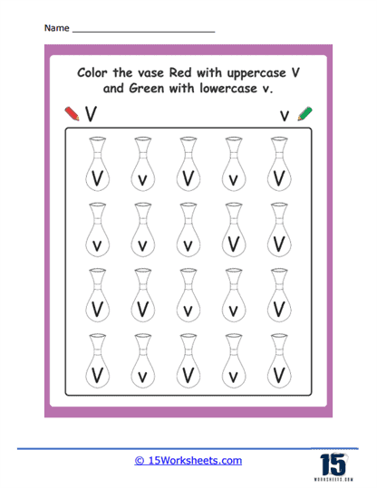 Red and Green Vases Worksheet
