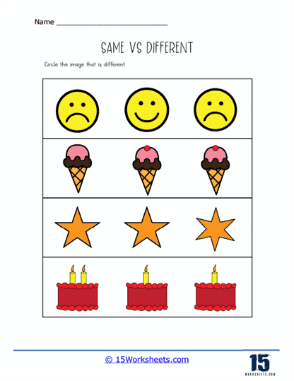 Happy Differences Worksheet