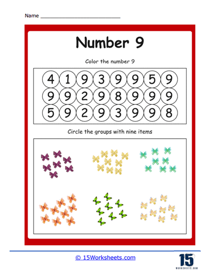 Number 9 Worksheet