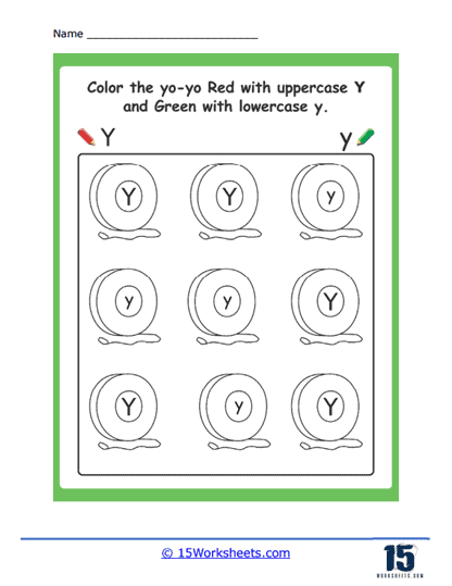 Green and Red Yo-Yo Worksheet