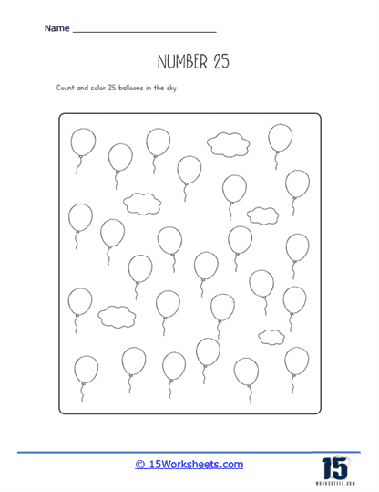 Clouds of Balloons Worksheet