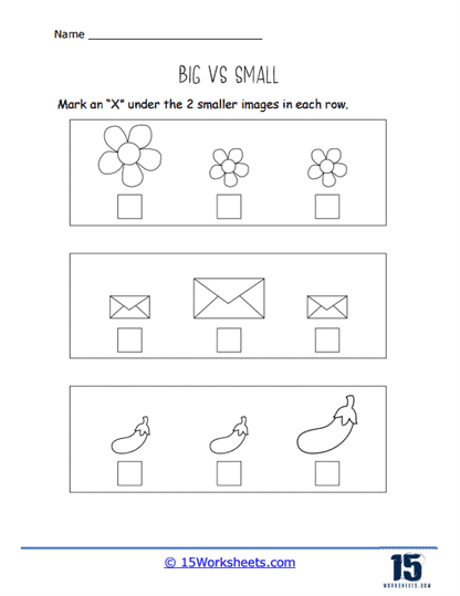 Big and Small Worksheet for Kids, Pre-Math Concepts