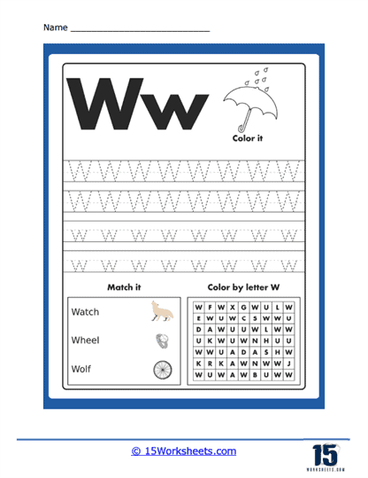 Letter W Review Worksheet