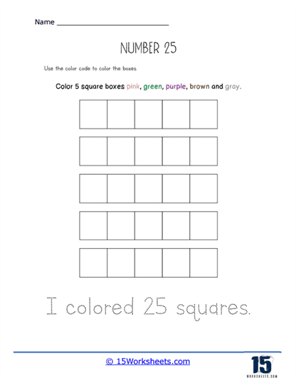 Colored Squares Worksheet