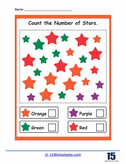 Number of Stars Worksheet