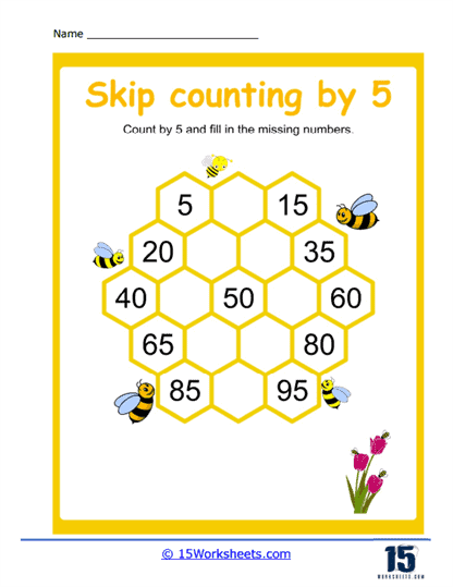 5s Honeycomb Worksheet