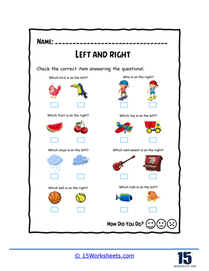 Left or Right Worksheets