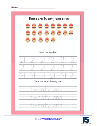 Twenty-One Eggs Worksheet