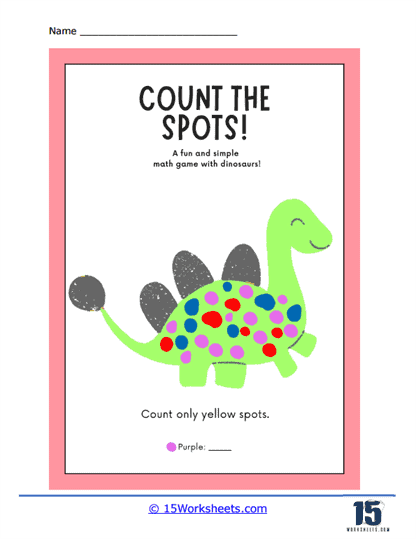 Dino Dot Counting Challenge Worksheet