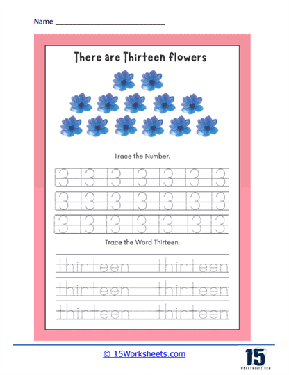 Floral Number Fun Worksheet