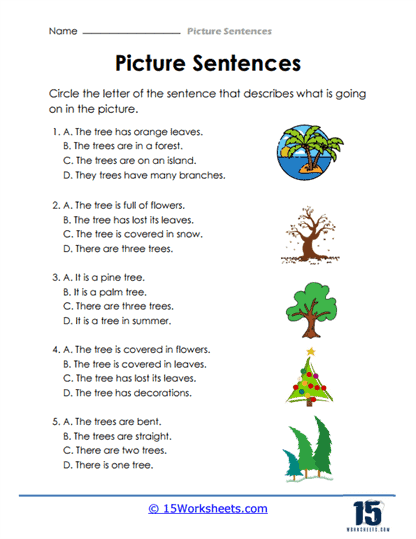 Nature Sentences Worksheet