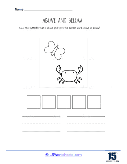 Butterfly and the Crab Worksheet