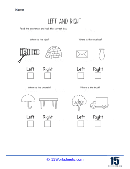 Left/Right Box Worksheet