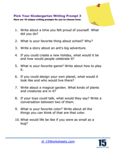 Kindergarten Writing Prompts Worksheets - 15 Worksheets.com