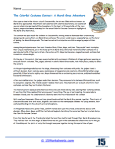 Mardi Gras Worksheets - 15 Worksheets.com