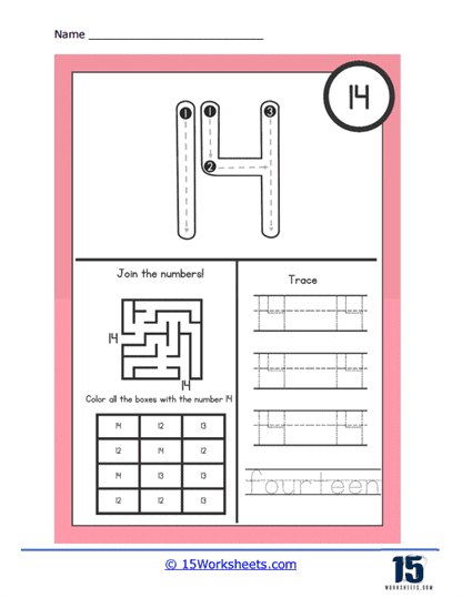 Maze of Fourteen Worksheet