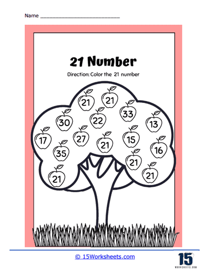 21 Apple Tree Worksheet