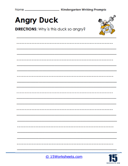 Angry Duck Worksheet
