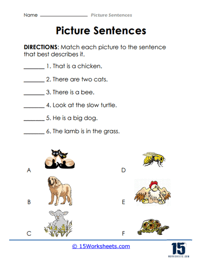 Animal Sentences Worksheet