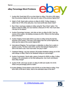 Percentage Word Problems Worksheets | Collection - 15 Worksheets.com