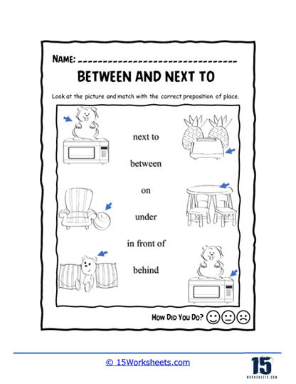 Use Prepositions of Place Worksheet