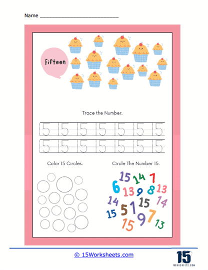 Cupcake Count & Color! Worksheet