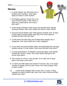 Division Word Problems Worksheets - 15 Worksheets.com