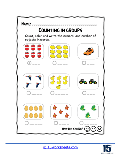 Counting in Groups Worksheets