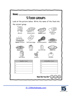 Food Groups Worksheets - 15 Worksheets.com