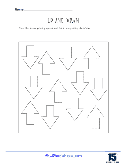 Red and Blue Arrows Worksheet