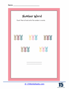 Numbers 15 Words Number 15 Worksheets | Teen Number Concept - 15 Worksheets.com
