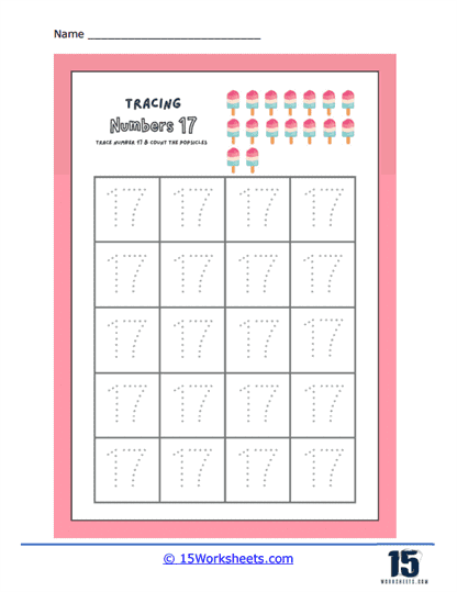 Sweets and Sevens Tracing Treat Worksheet